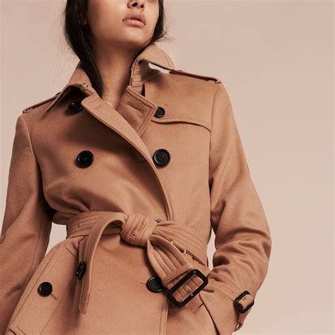 camel melange trench coat